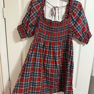 Hill House Red and Blue Plaid Dress